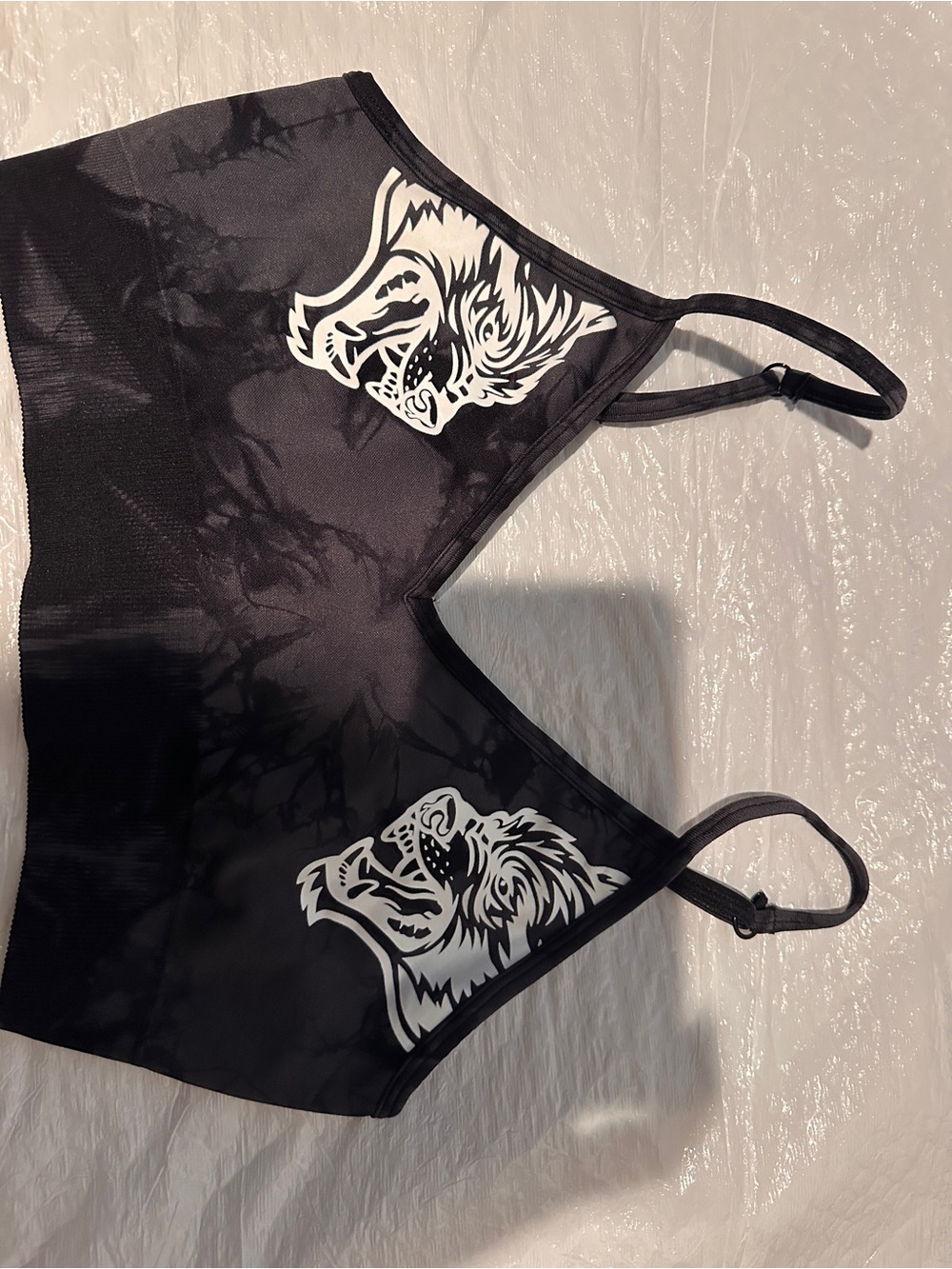 Darc Sport Black Tie-Dye Wolves Sports Bra